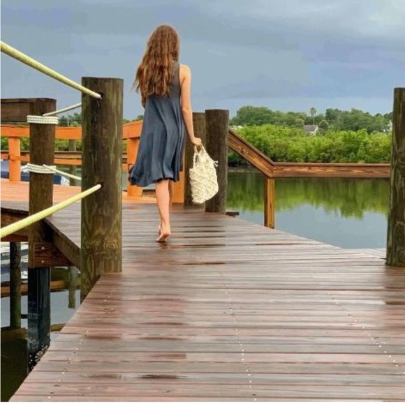 Bohemian Crochet knit Macrame round hanle handbag - Picture 7 of 7